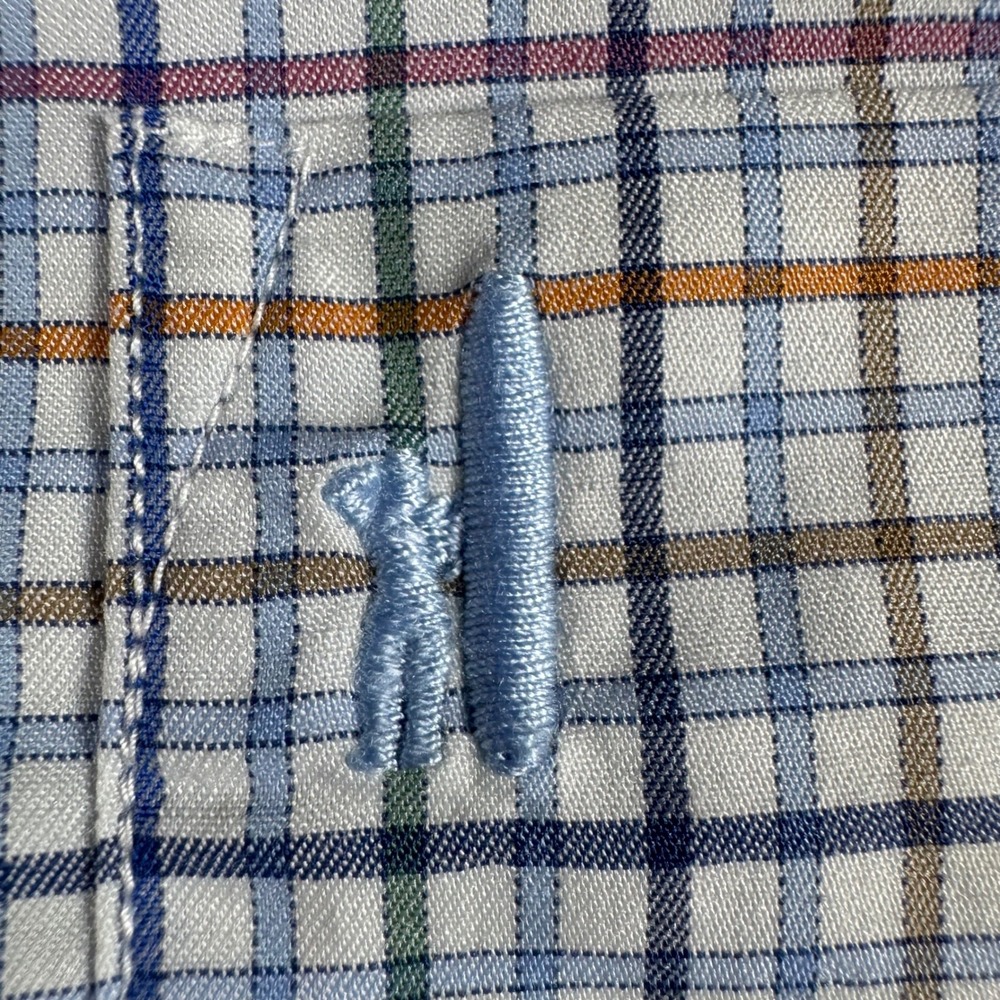 Johnnie-O Prep-Formance Shirt Mens Large Gulf Blue Excellent Plaid JMWL3830 - Picture 3 of 7